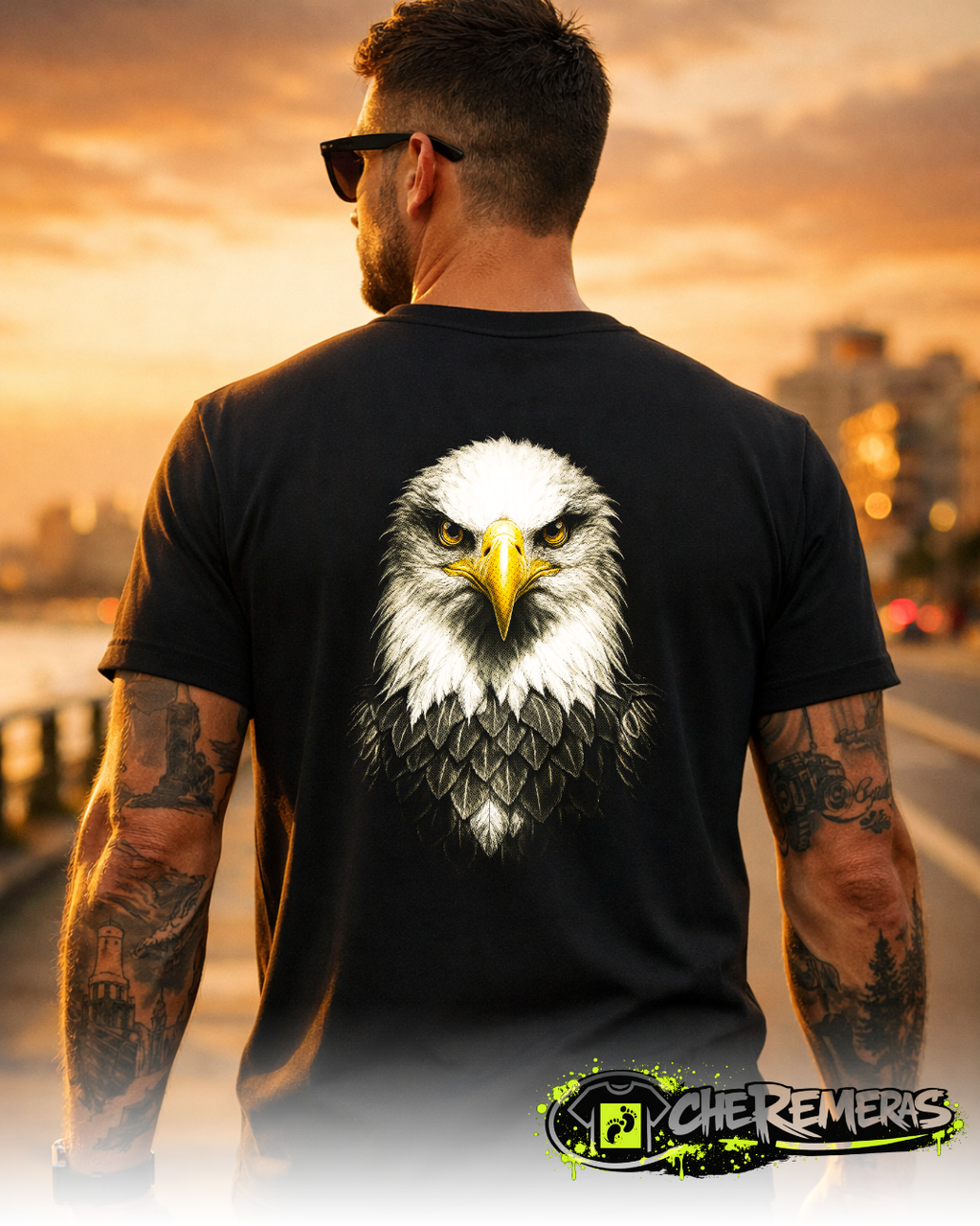 #106 Magestic Eagle - Back Black Solid