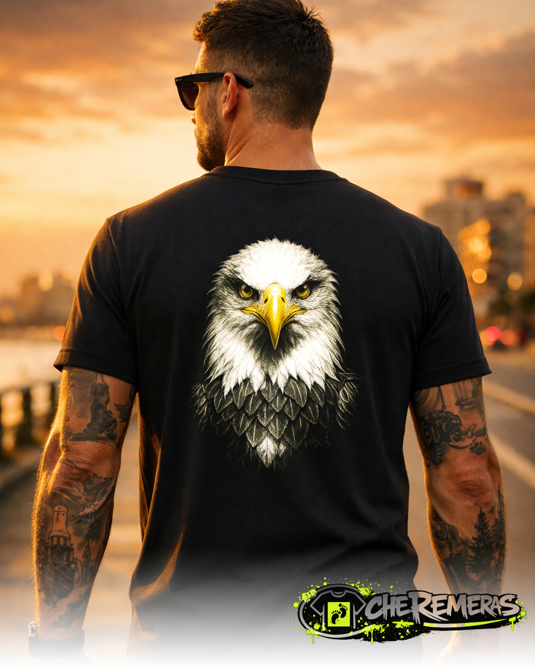 #106 Magestic Eagle - Back Black Solid