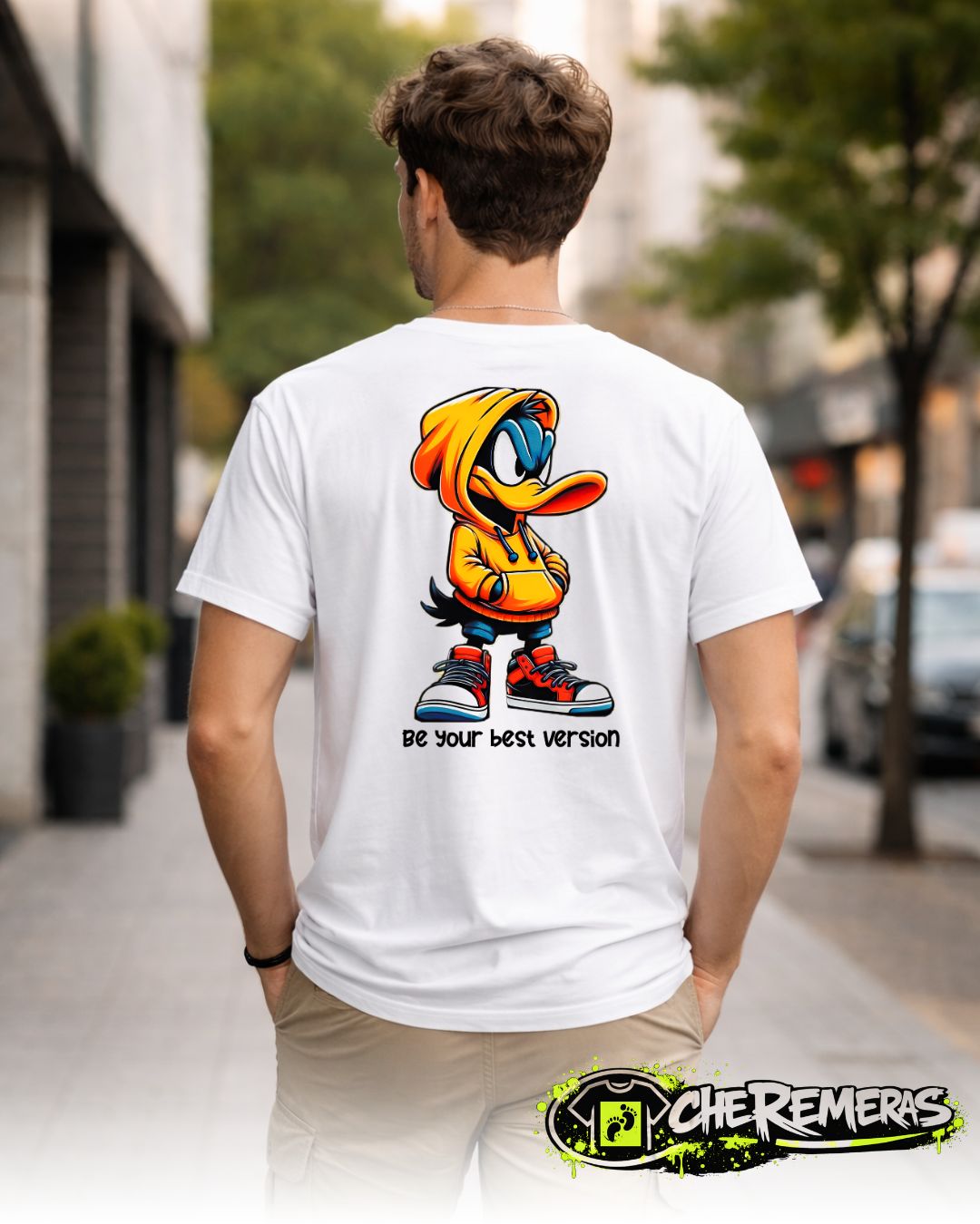 Remera Pato Lucas #99 - Back White Solid