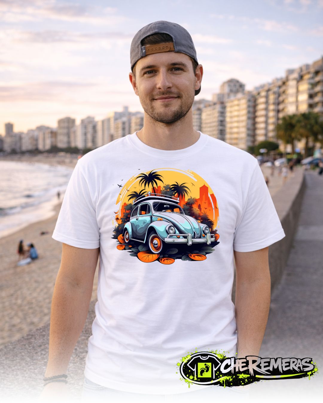 Remera Volkswagen Beetle #53 - Front White Solid