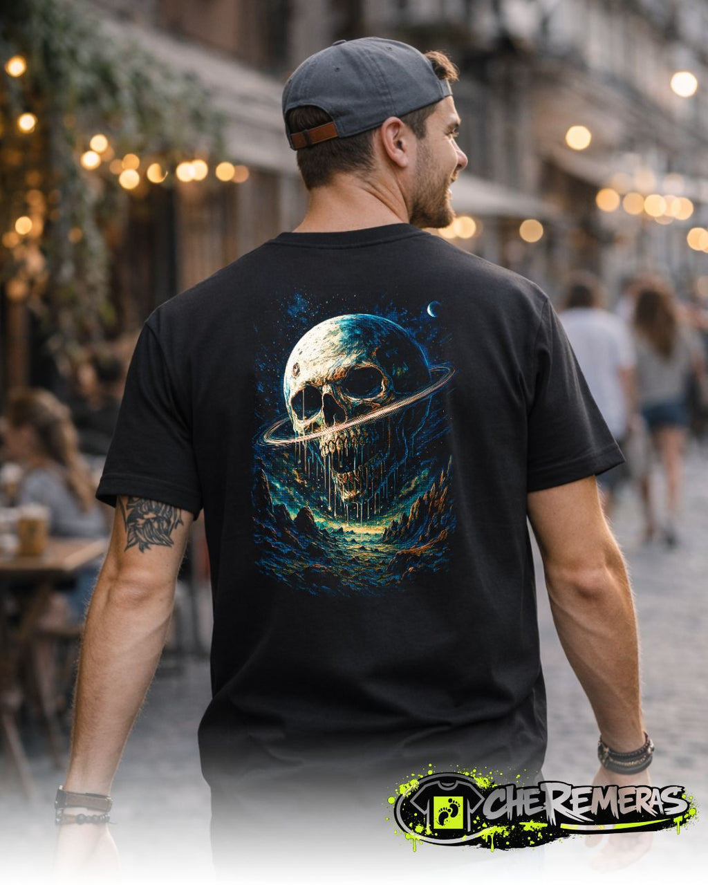 Remera Skull Emerges #10 - Back Black Solid