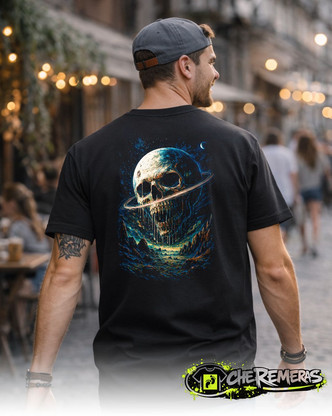 Remera Skull Emerges #10 - Back Black Solid