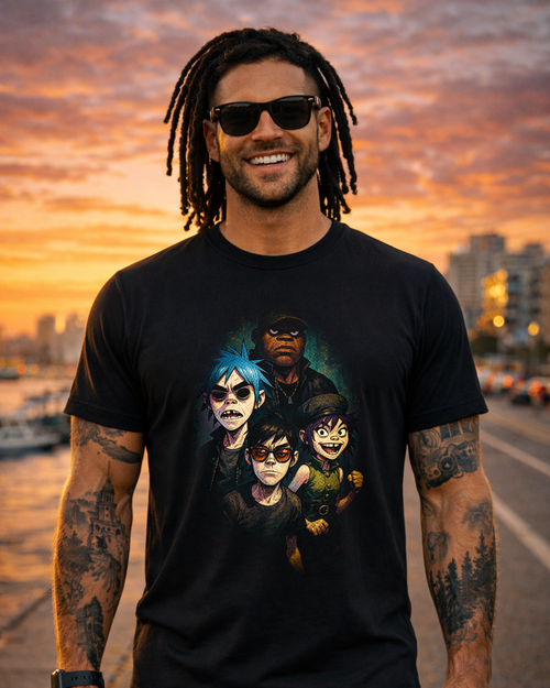 #134 Gorillaz - Black Back Solid