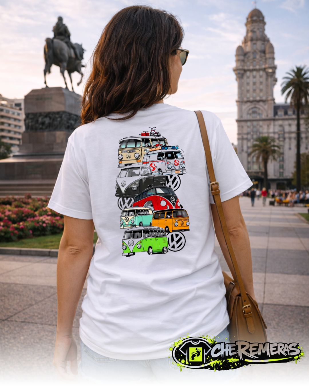 Remera Several Volkswagens Stacked Up #67 - Back White Solid