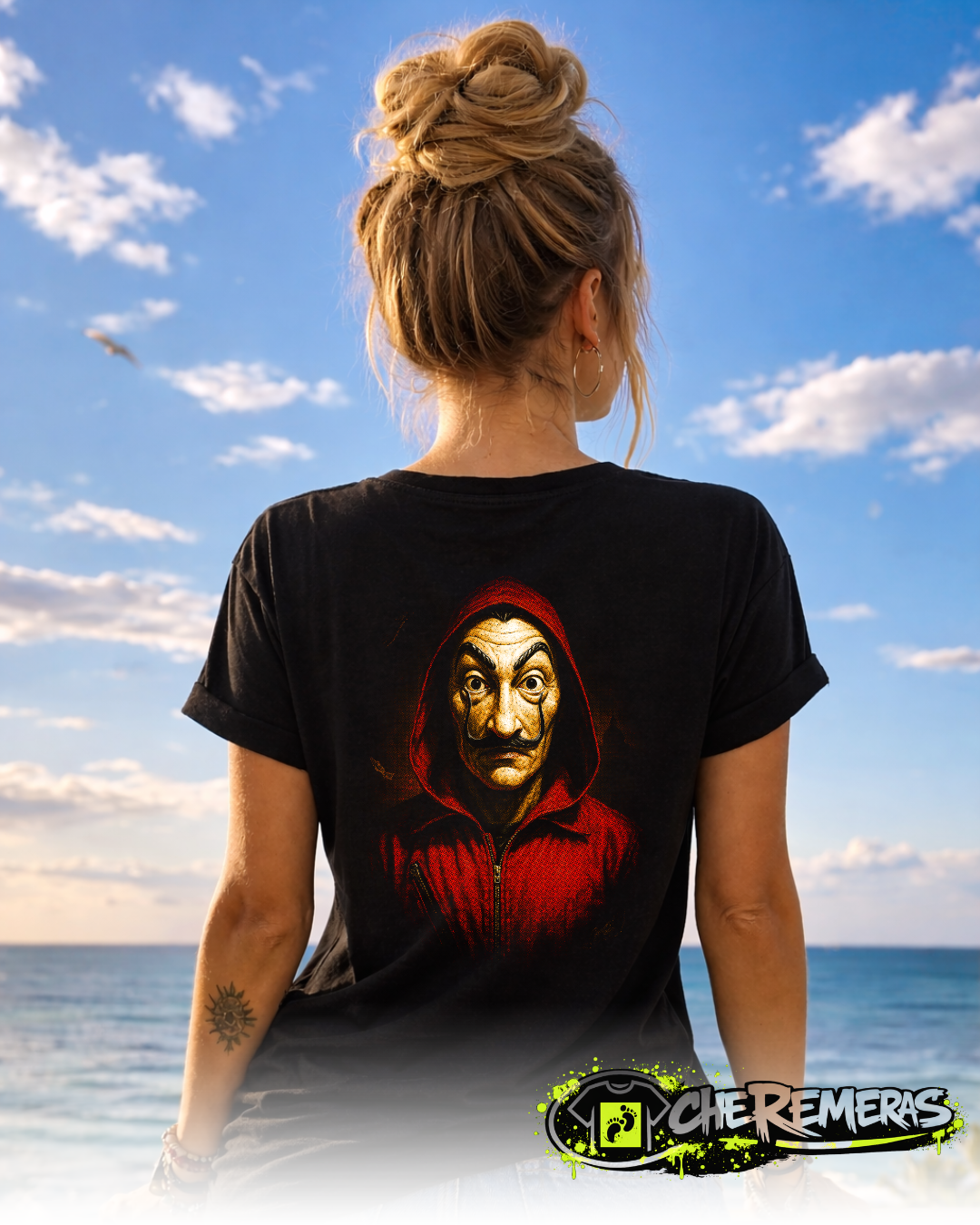 Remera La Casa De Papel #178 - Back Black Solid