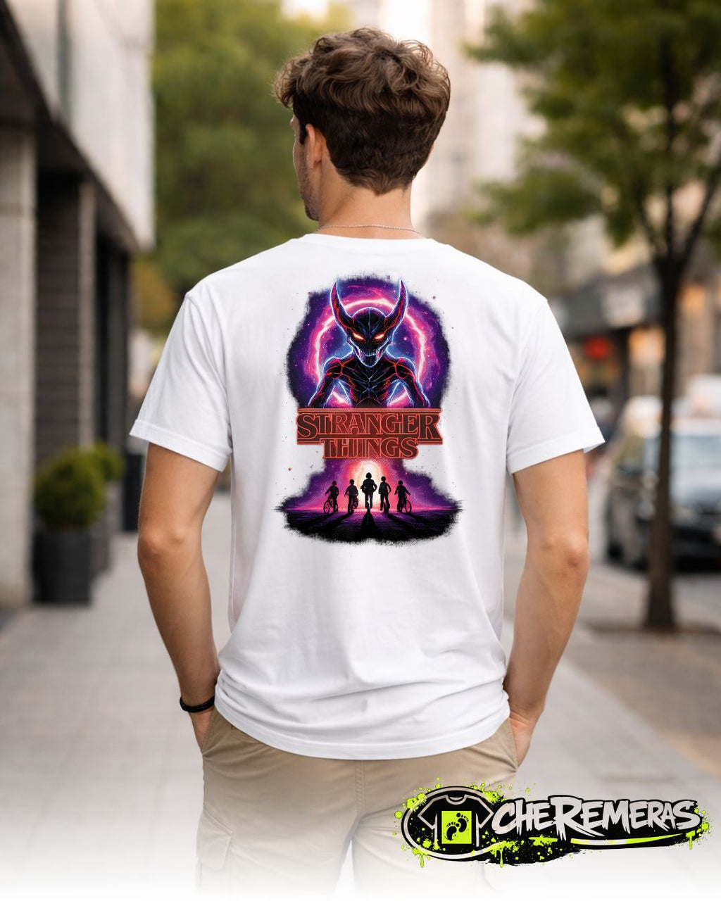 Remera Stranger Things #05 - Back White Solid