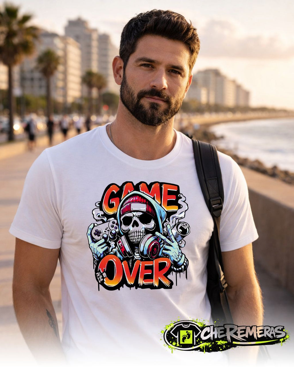 Remera Game Over #254 - Front White Solid