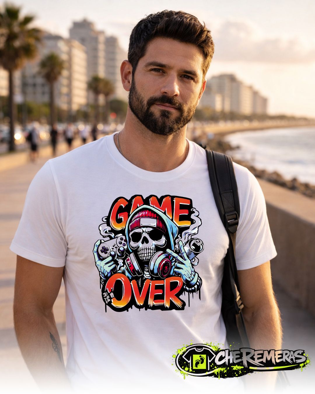 Remera Game Over #254 - Front White Solid