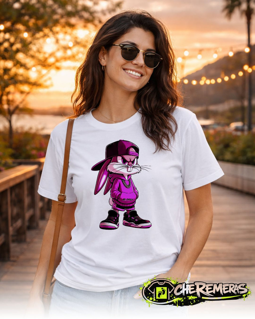 Remera Bugs Bunny Fuchsia #204 - Front White Solid