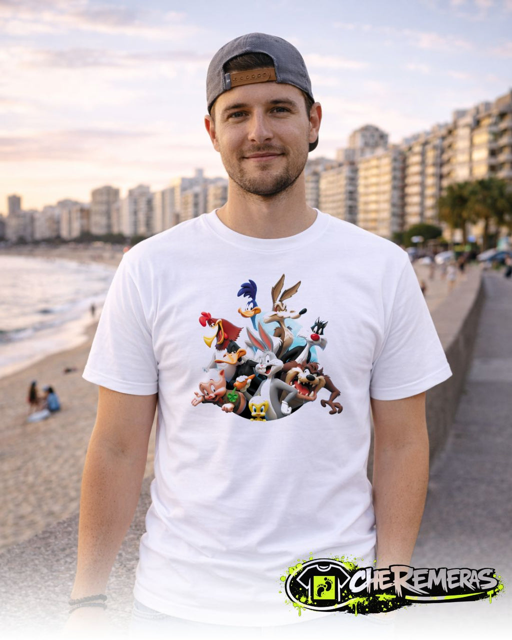 Remera Looney Tunes #204 - Front White Solid