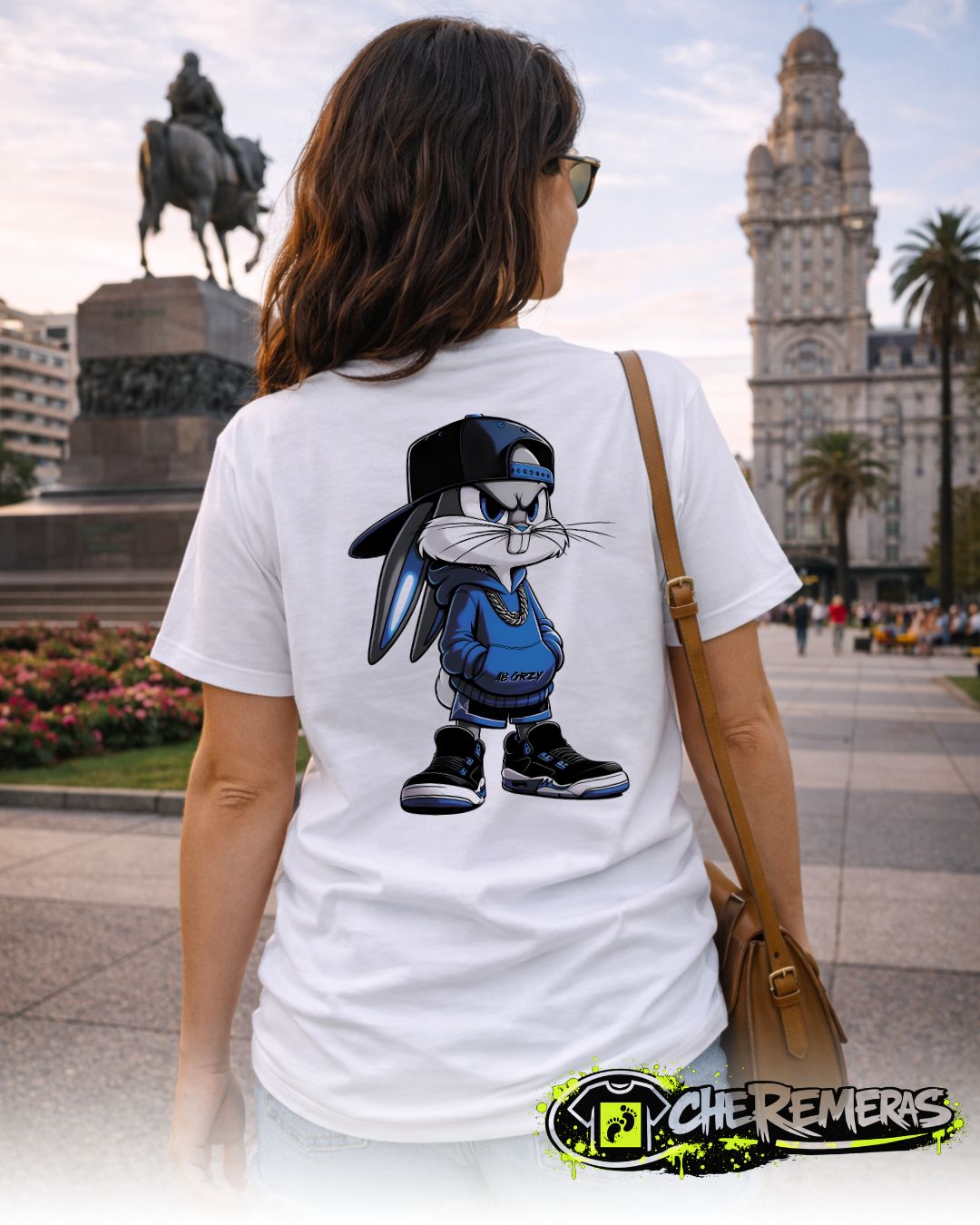 Remera Bugs Bunny Blue #221 - Back White Solid