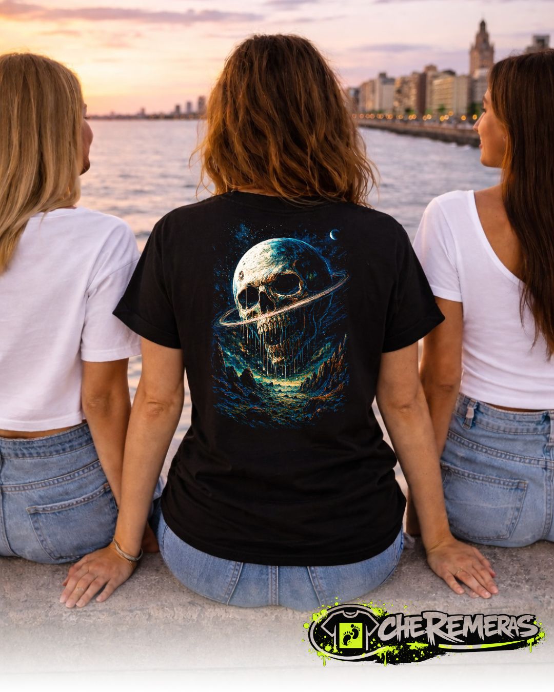 Remera Skull Emerges #10 - Back Black Solid