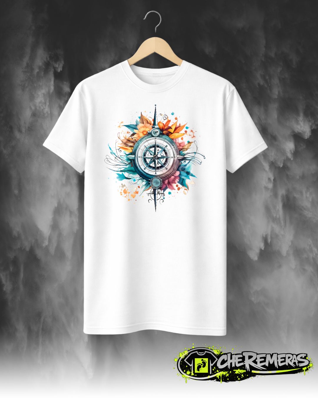 Remera Multicolored Compass #21 - Front White Solid