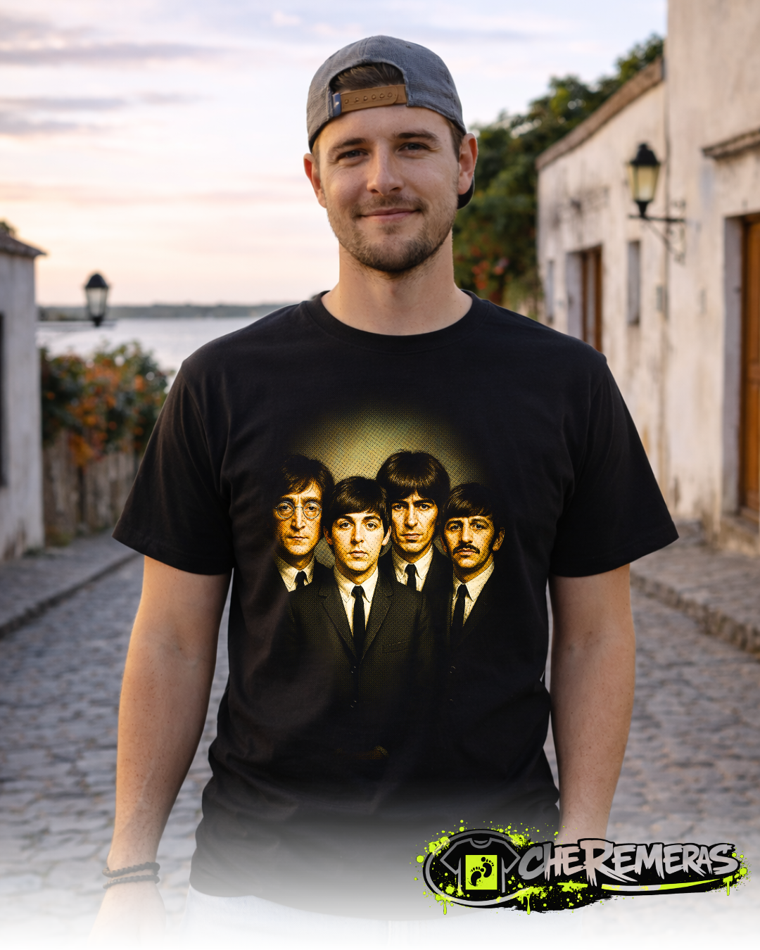 #144 - The Beatles - Black Front Solid