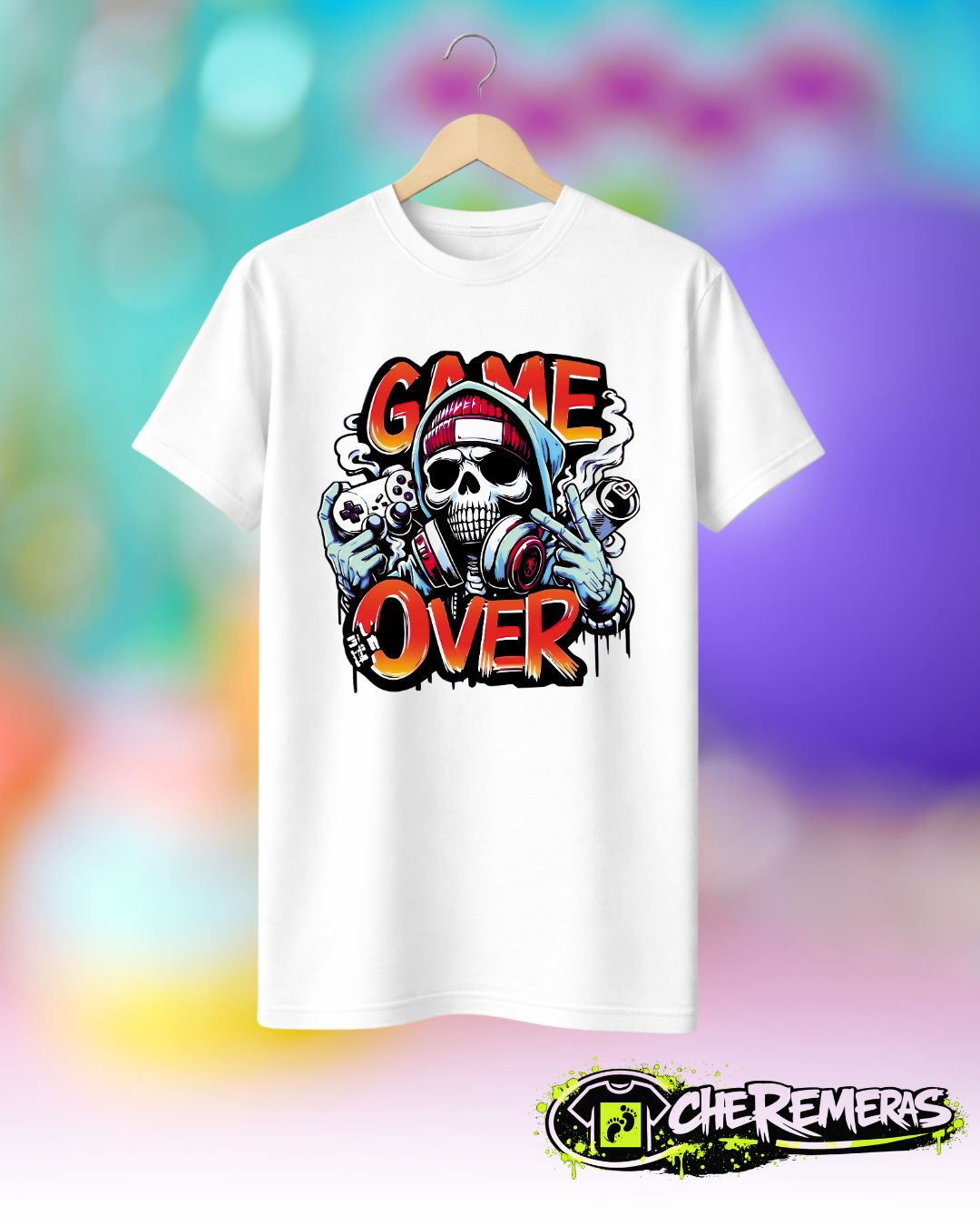 Remera Game Over #254 - Front White Solid