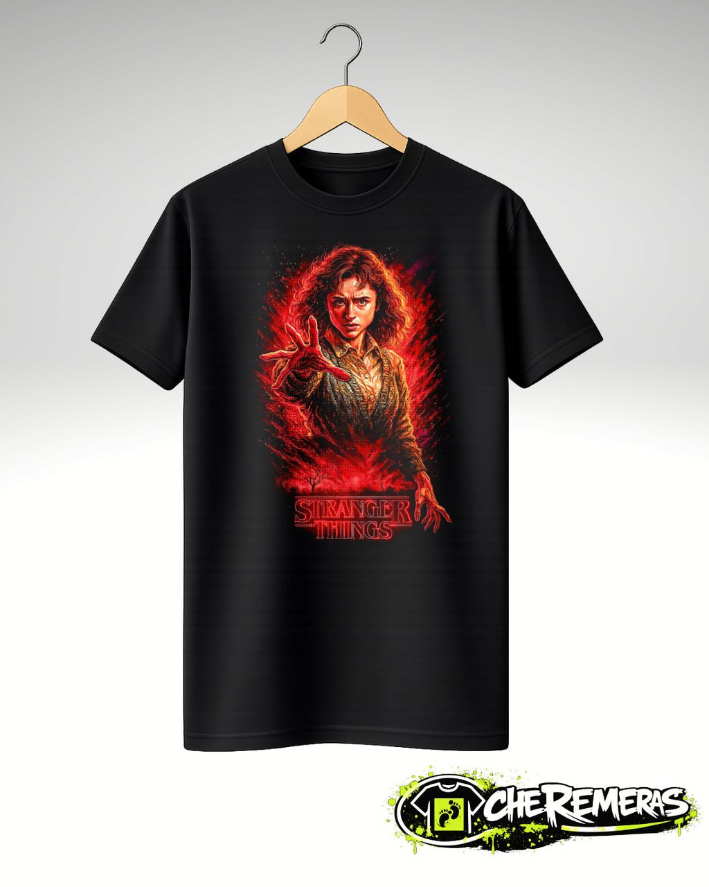 Remera Stranger Thinks #07 - Front Black Solid