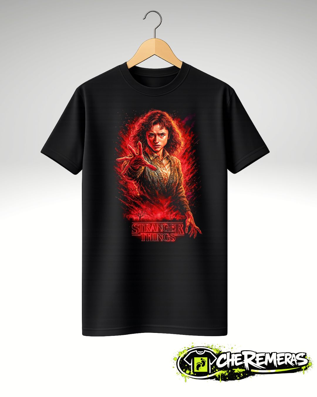 Remera Stranger Thinks #07 - Front Black Solid