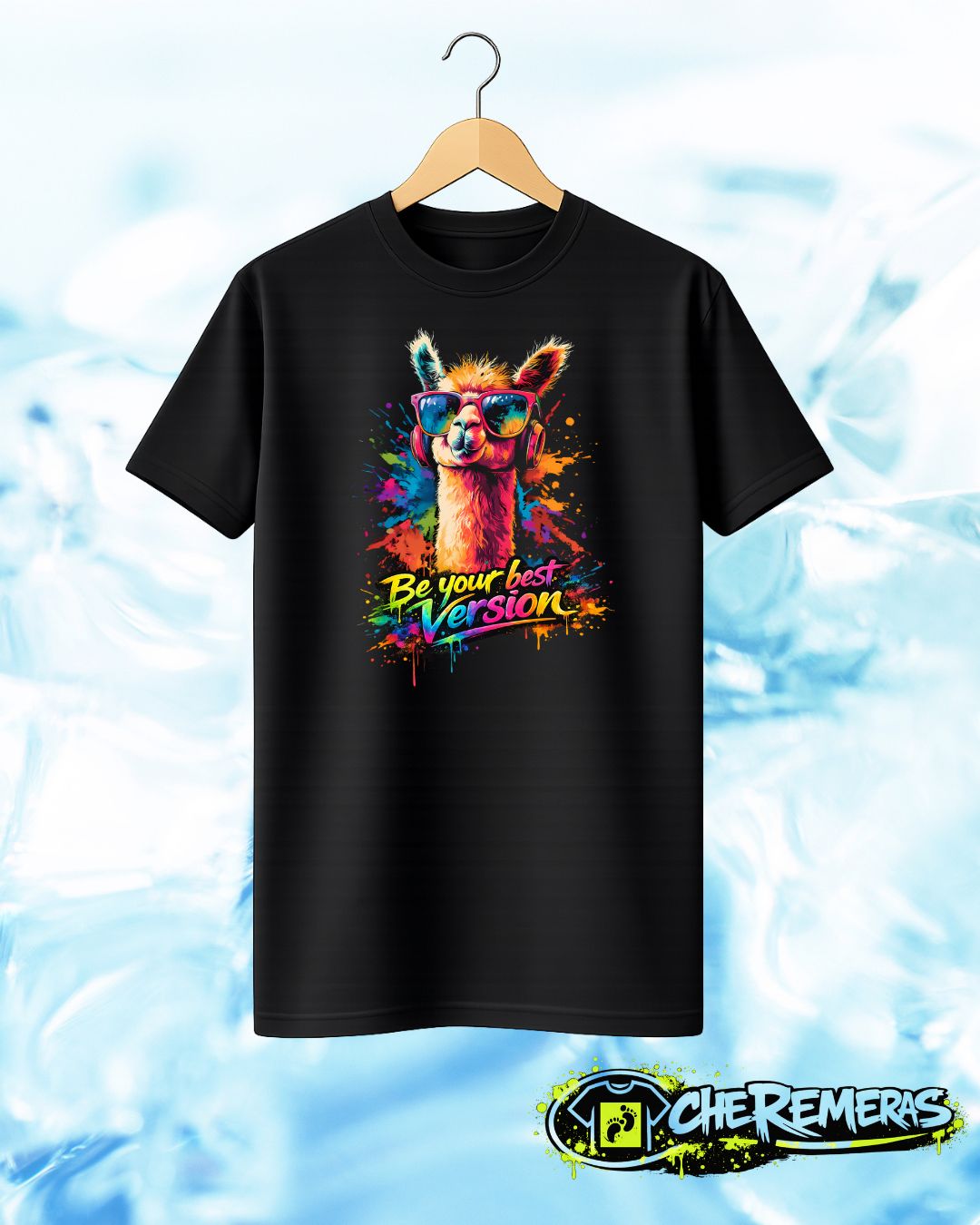 Remera Flame #82 - Front Black Solid