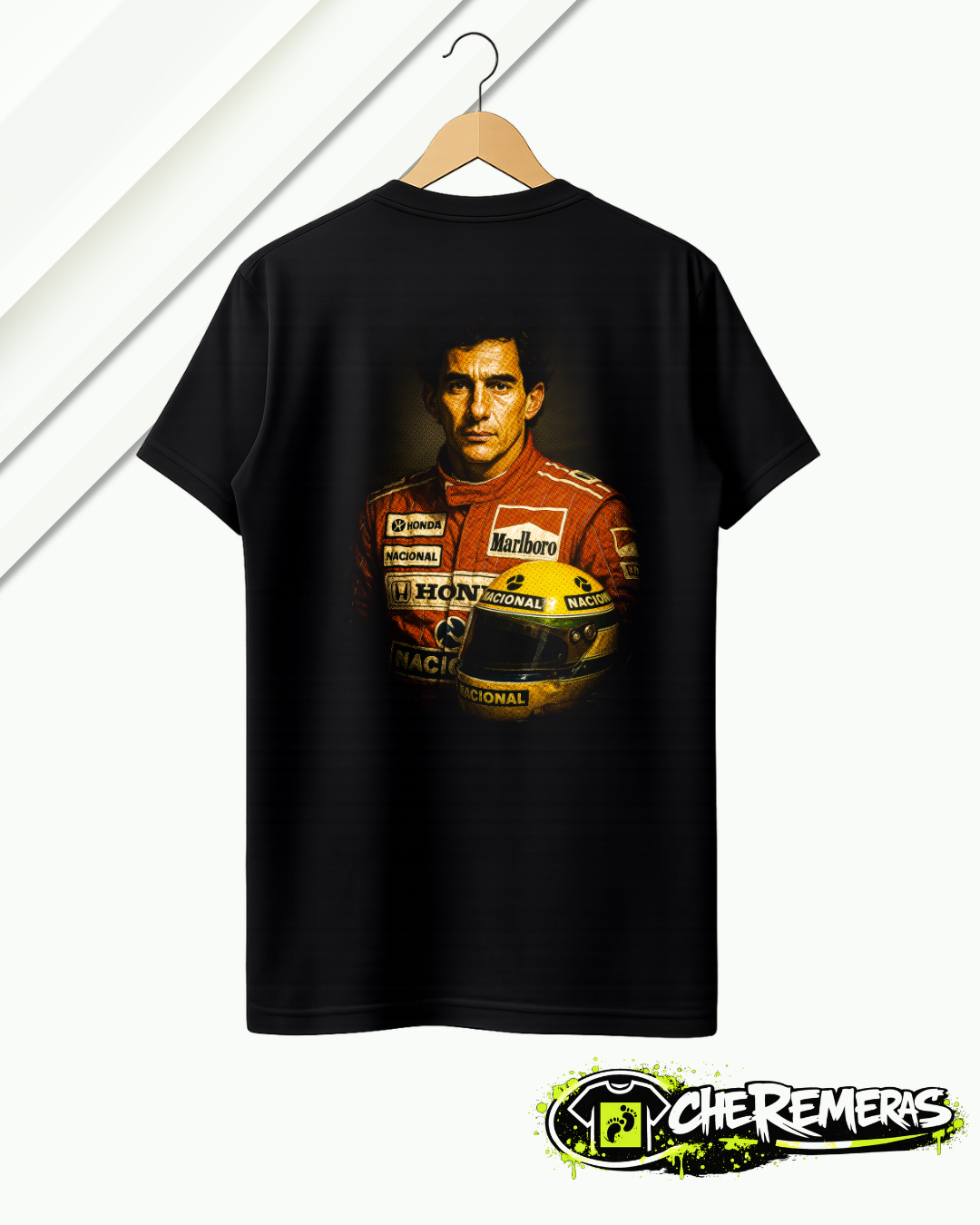 Remera Ayrton Senna #179 - Back Black Solid