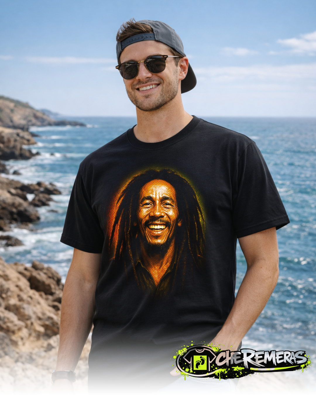 #170 - Bob Marley - Front Black Solid