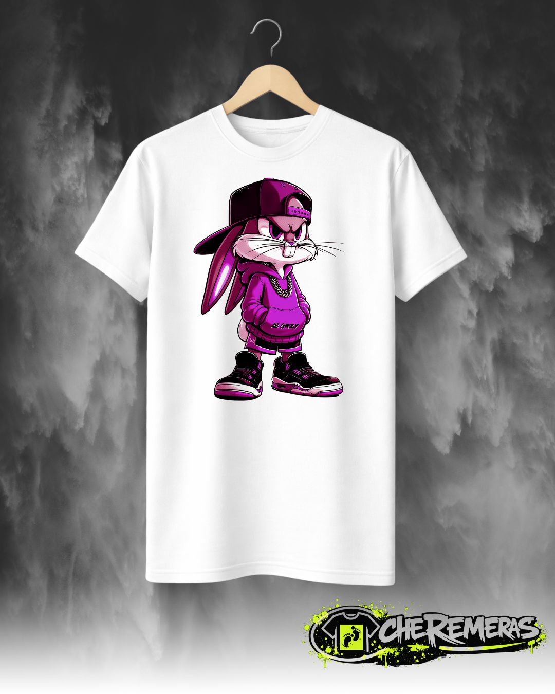 Remera Bugs Bunny Fuchsia #204 - Front White Solid