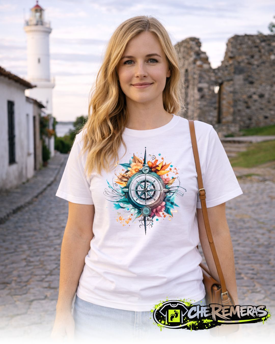 Remera Multicolored Compass #21 - Front White Solid