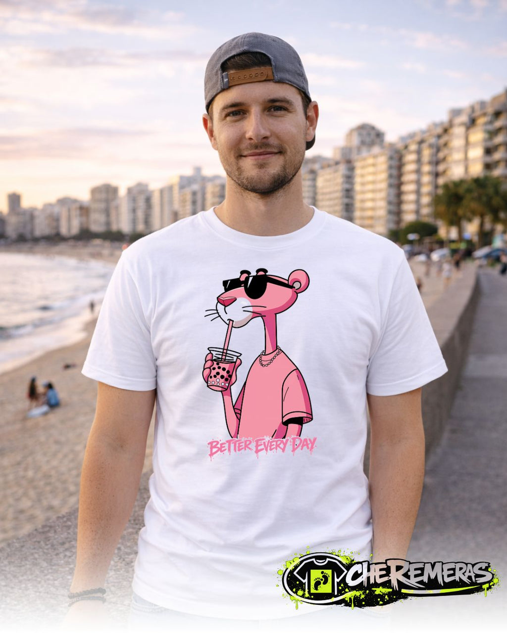 Remera The Pink Panther #236 - Front White Solid