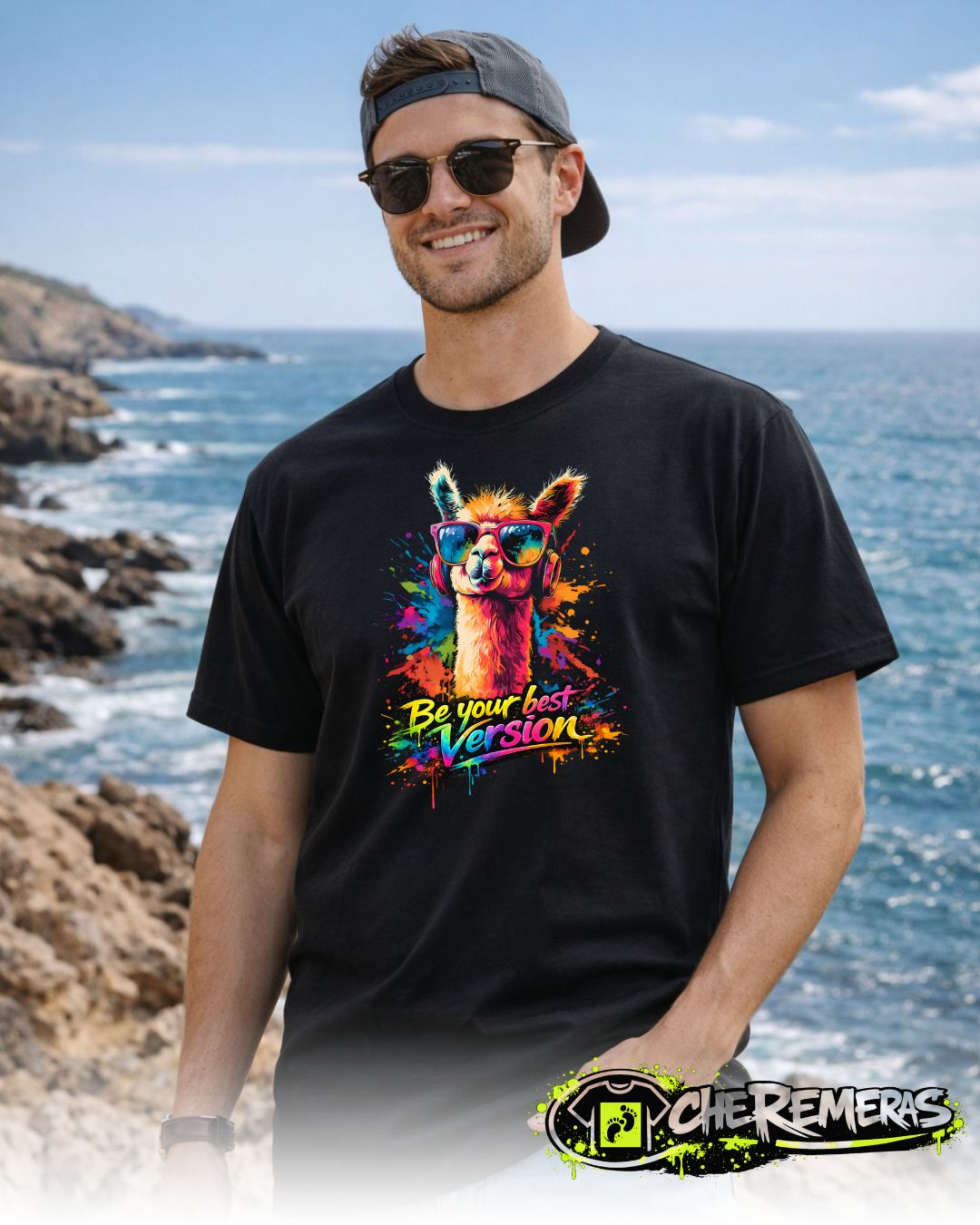 Remera Flame #82 - Front Black Solid