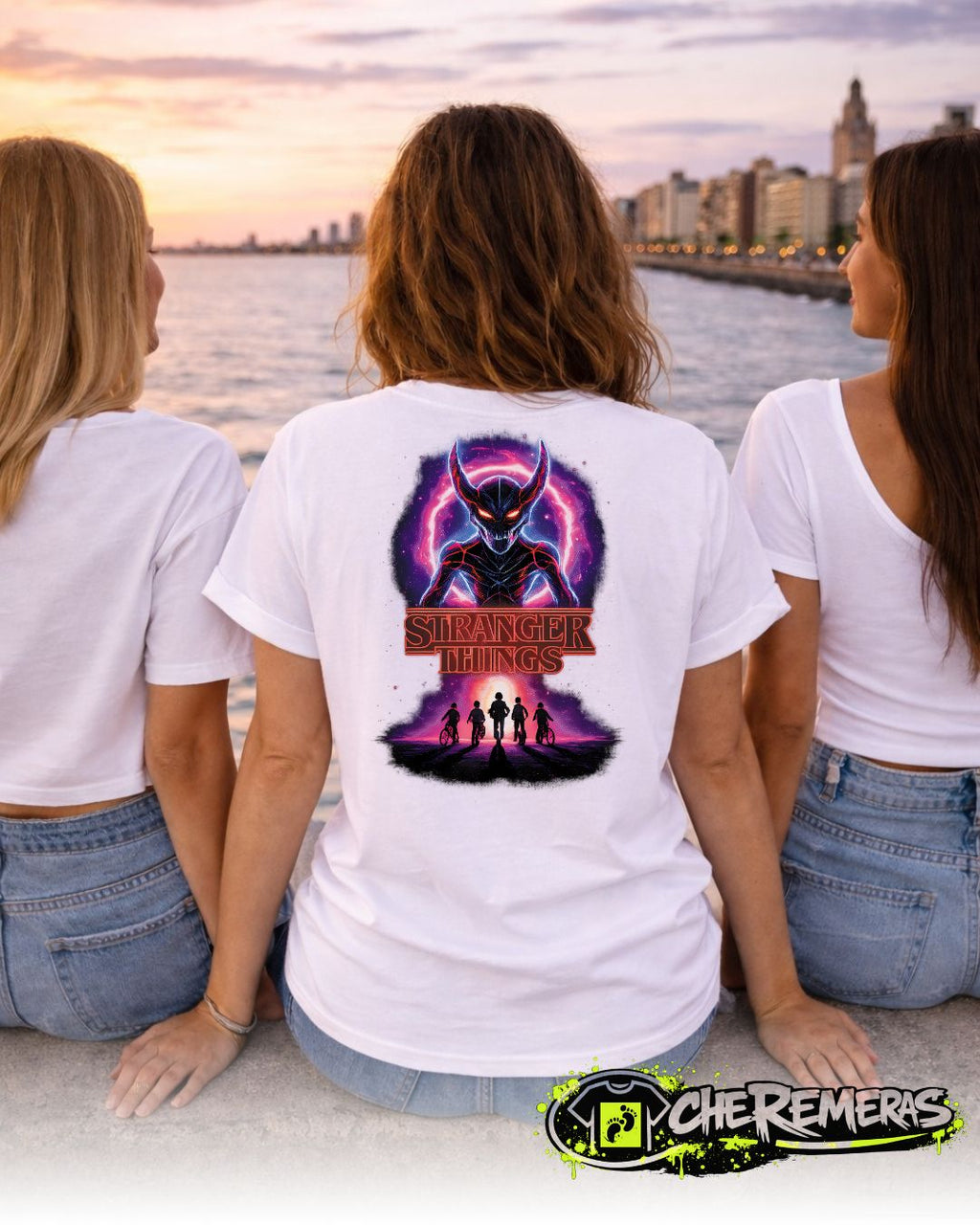 Remera Stranger Things #05 - Back White Solid