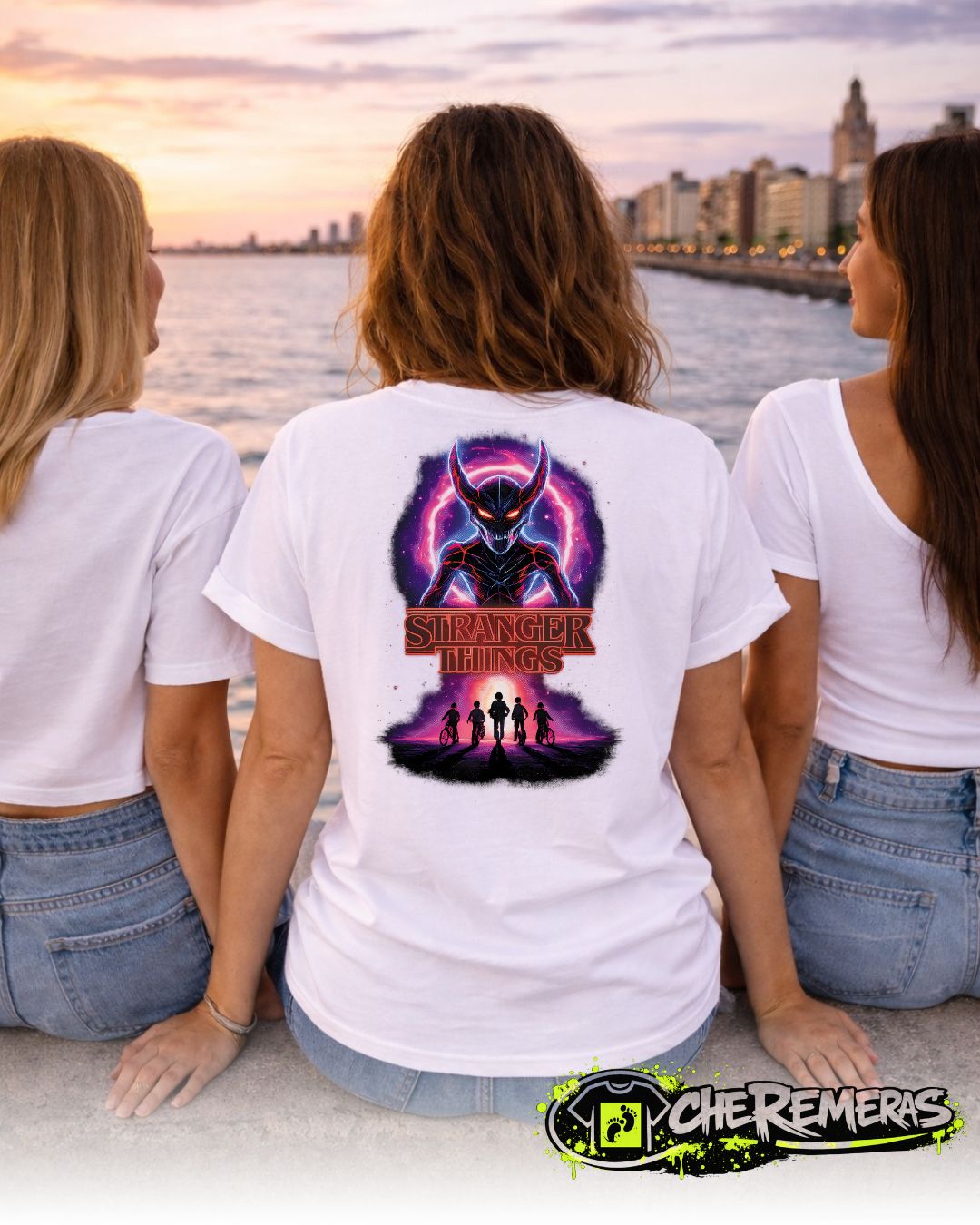 Remera Stranger Things #05 - Back White Solid