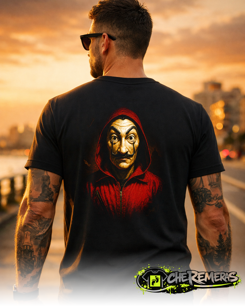 Remera La Casa De Papel #178 - Back Black Solid