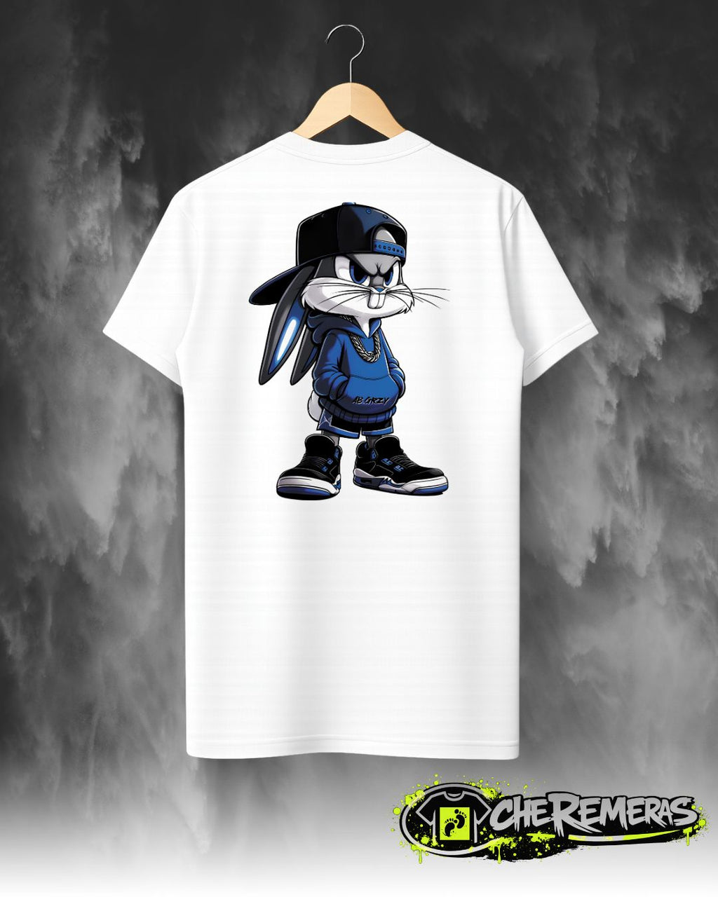 Remera Bugs Bunny Blue #221 - Back White Solid
