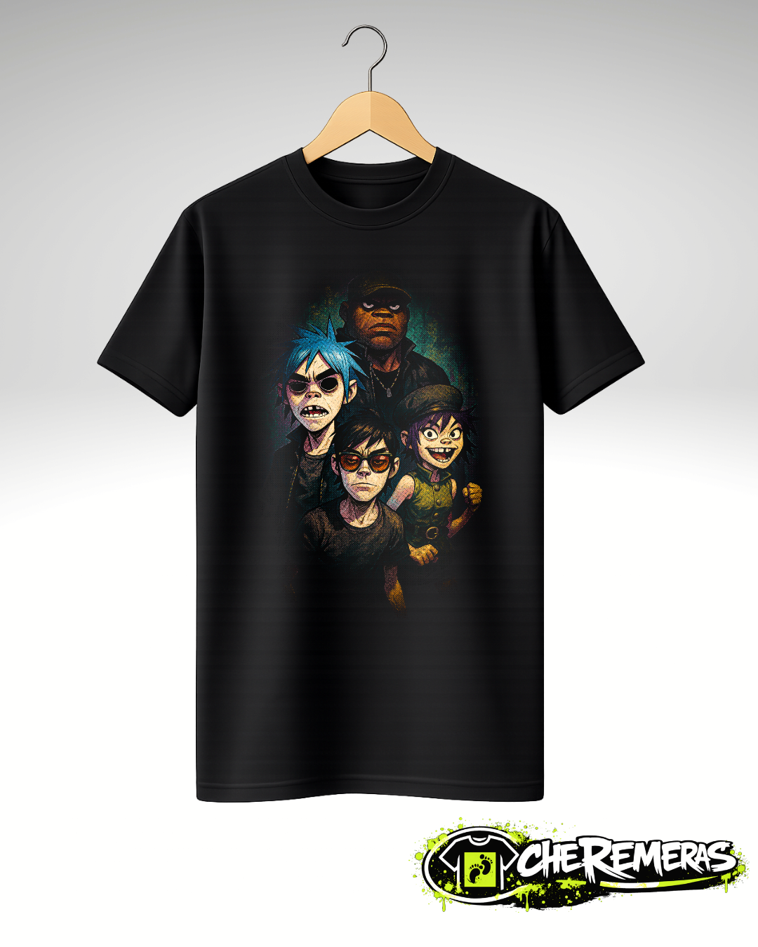 #134 Gorillaz - Black Back Solid