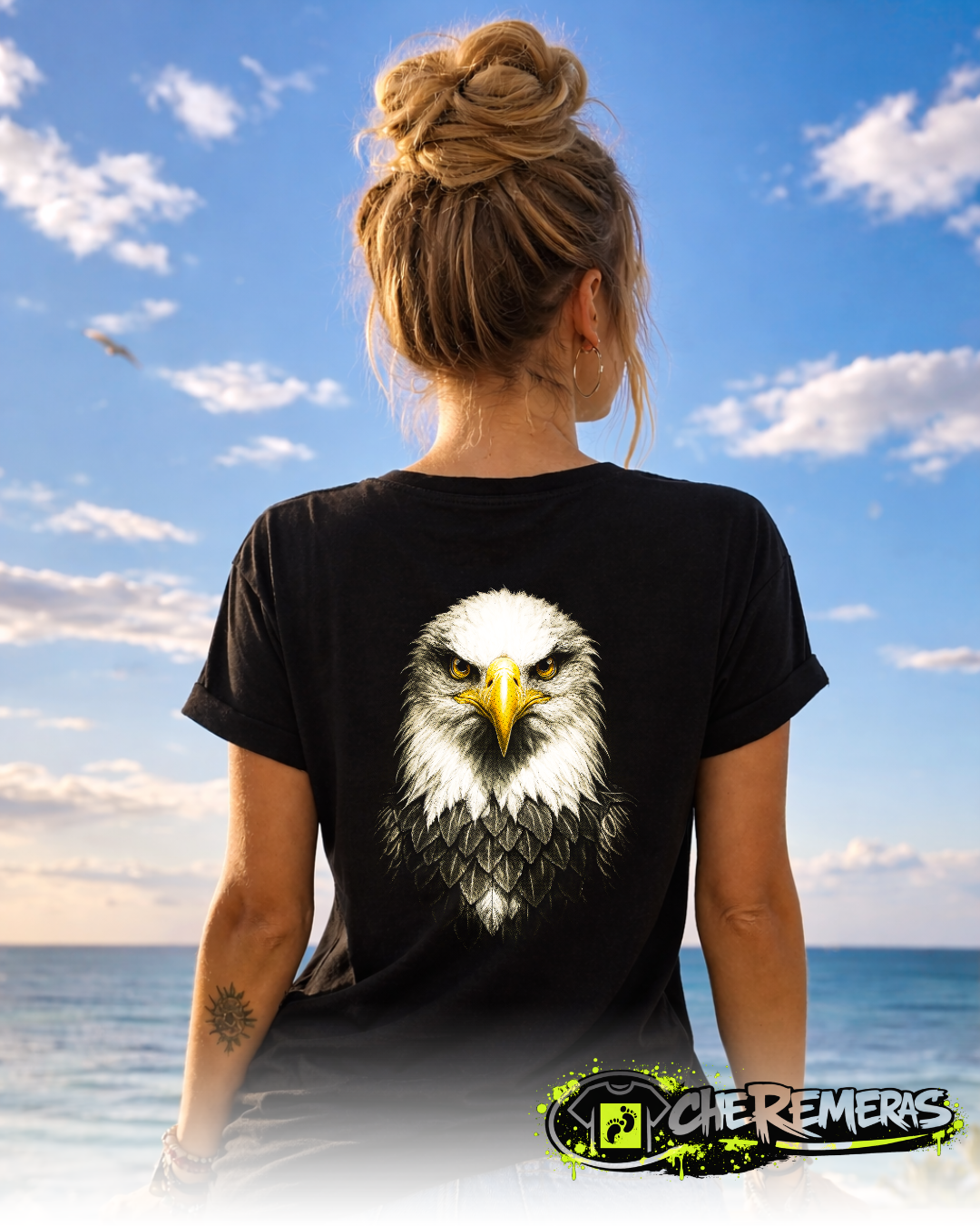 #106 Magestic Eagle - Back Black Solid