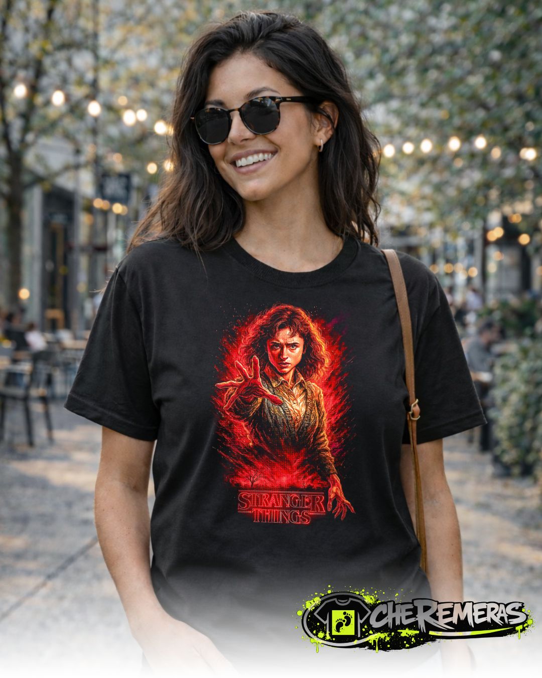 Remera Stranger Thinks #07 - Front Black Solid