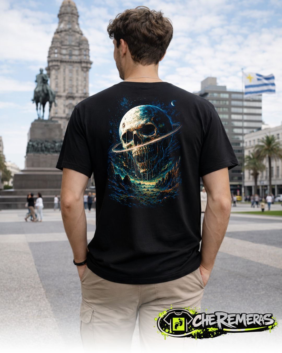 Remera Skull Emerges #10 - Back Black Solid