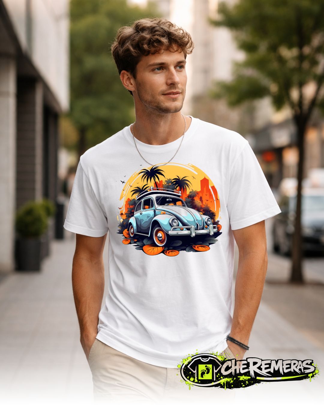 Remera Volkswagen Beetle #53 - Front White Solid