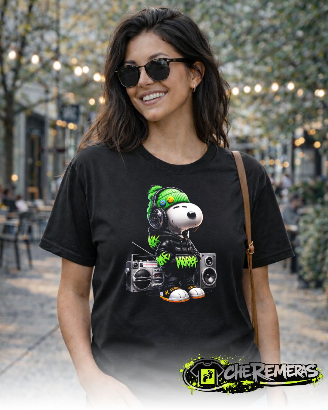 Remera Snoopy #55 - Front Black Solid