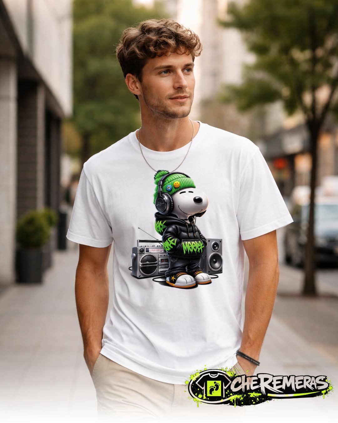 Remera Snoopy #56 - Front White Solid