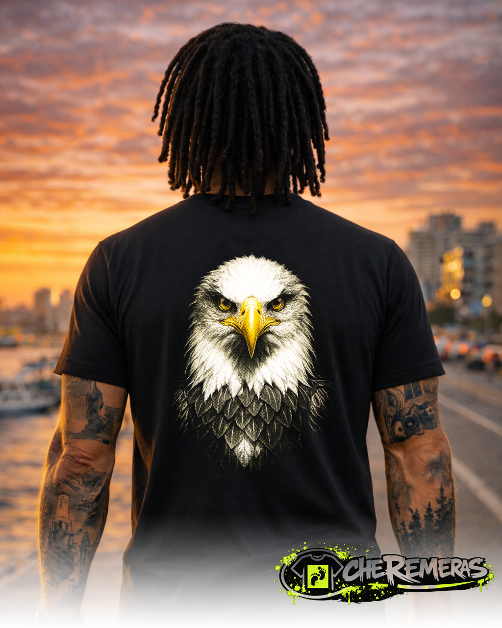 #106 Magestic Eagle - Back Black Solid