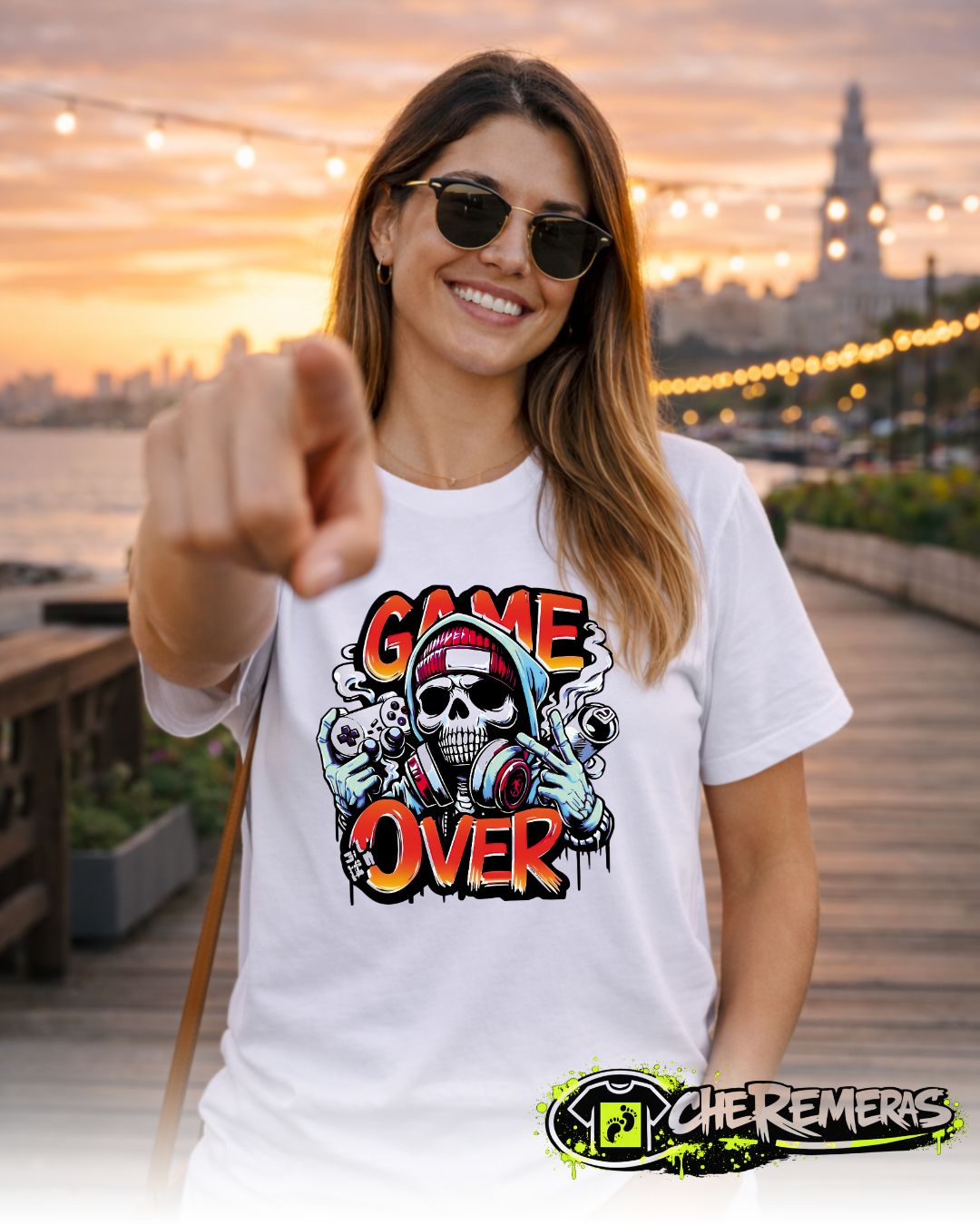 Remera Game Over #254 - Front White Solid