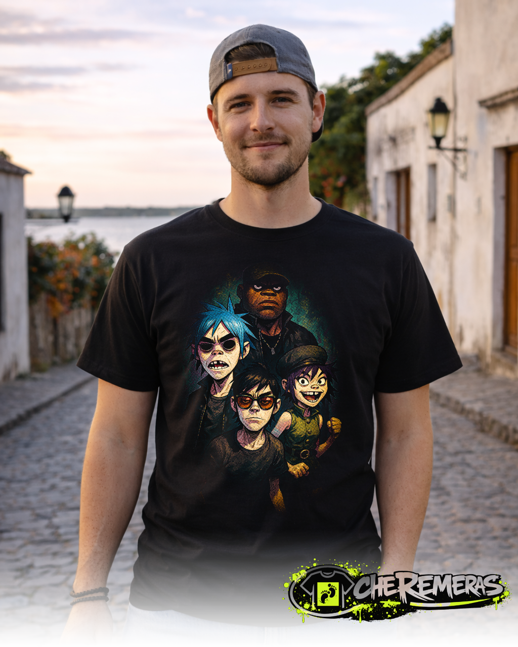 #134 Gorillaz - Black Back Solid