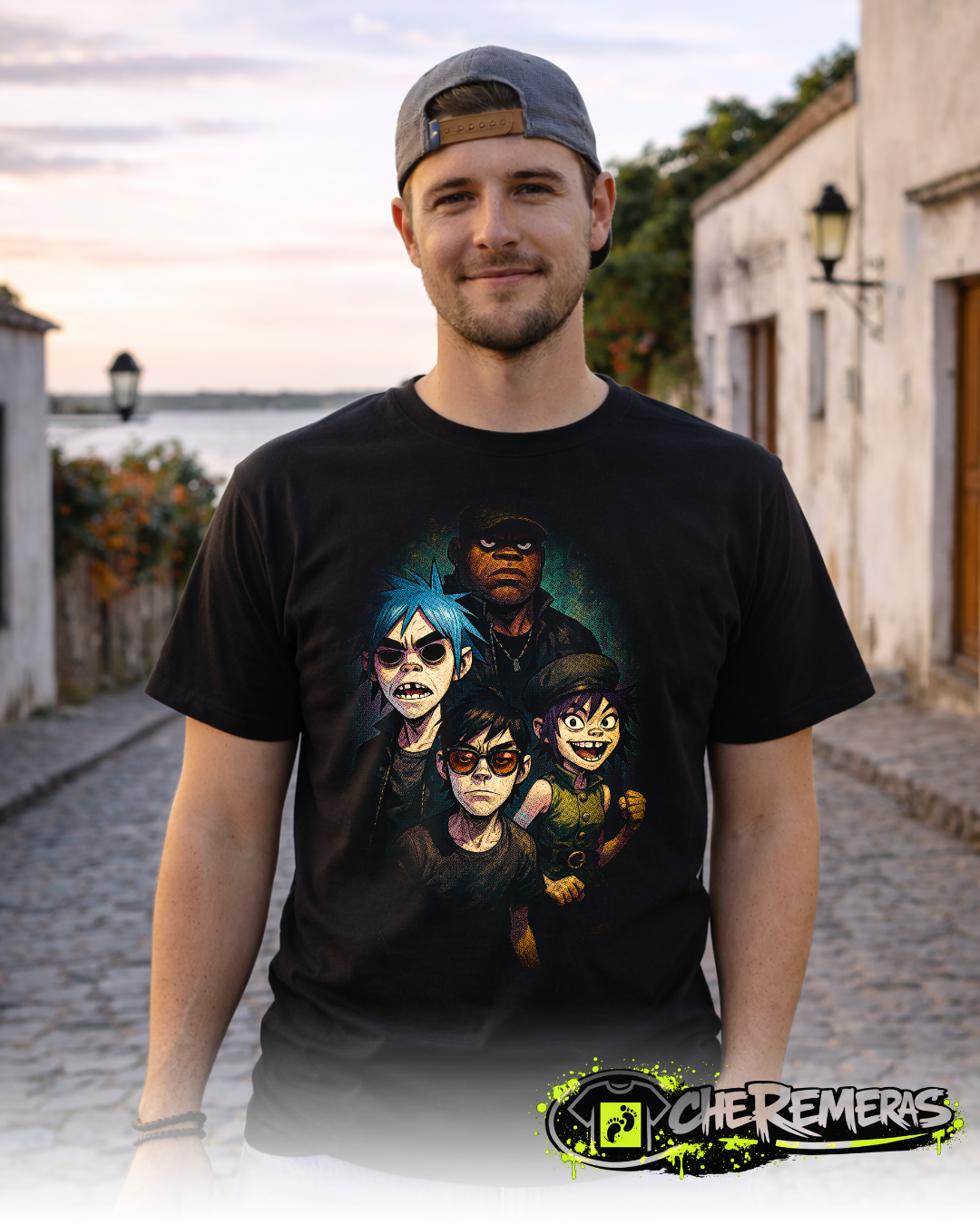 #134 Gorillaz - Black Back Solid