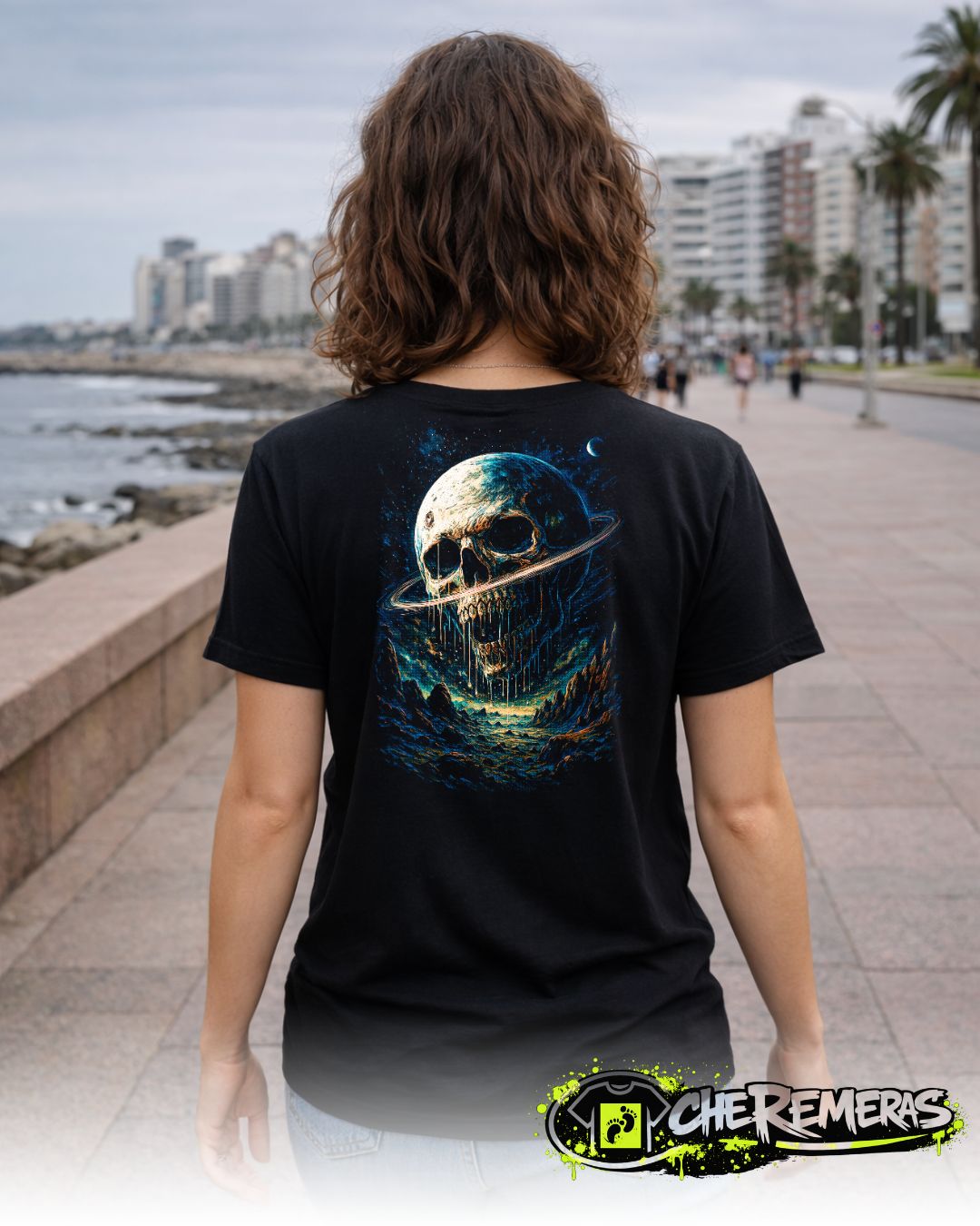 Remera Skull Emerges #10 - Back Black Solid