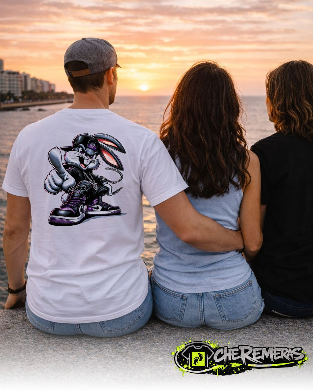 Remera Bugs Bunny Pointing #227 - Back White Solid