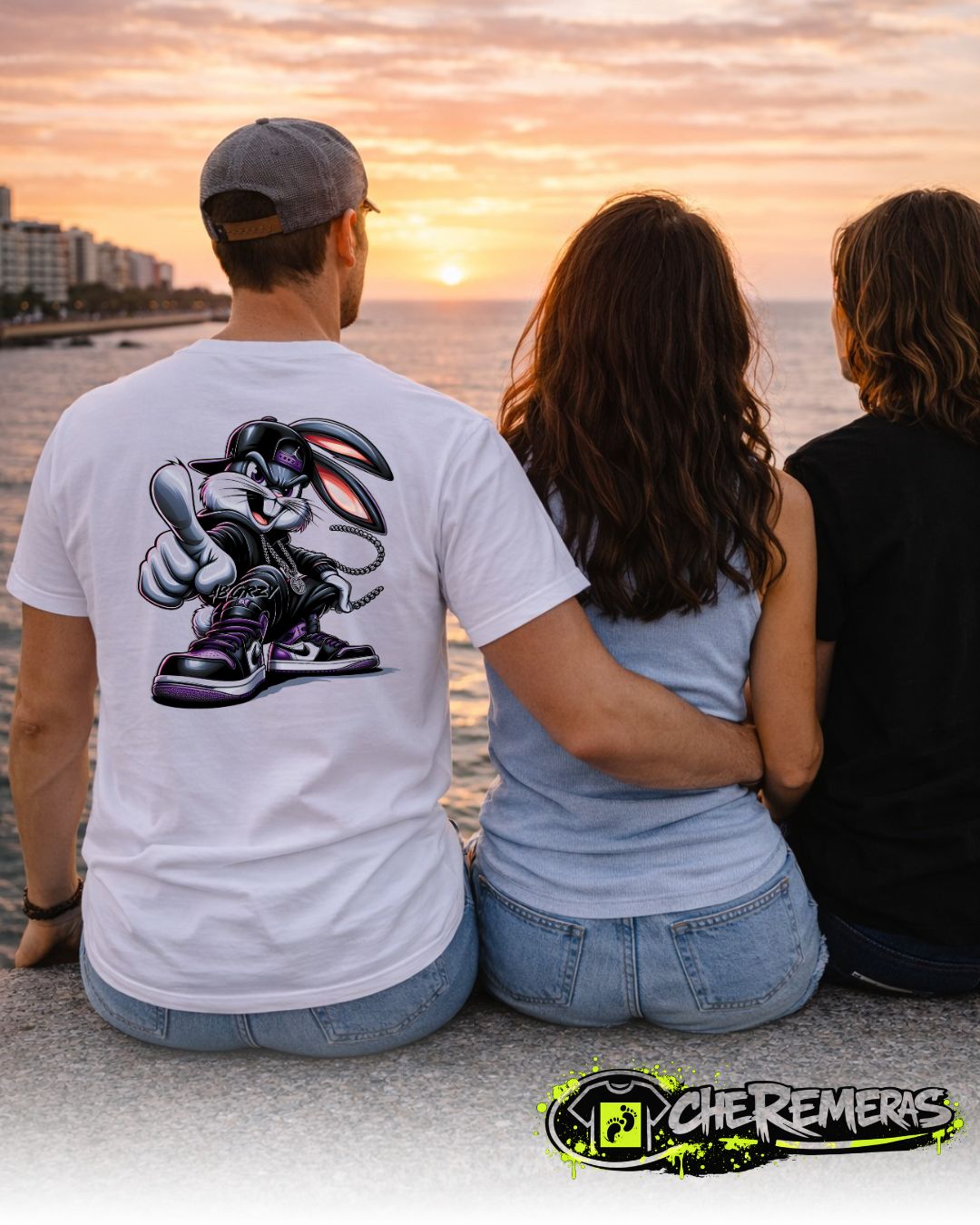 Remera Bugs Bunny Pointing #227 - Back White Solid
