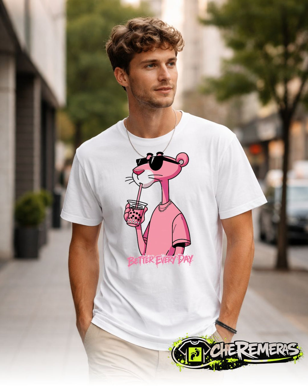 Remera The Pink Panther #236 - Front White Solid