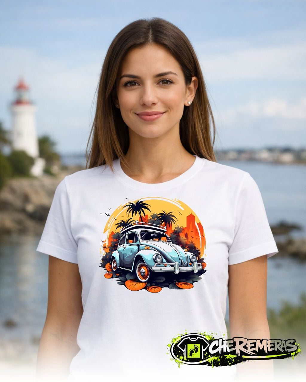 Remera Volkswagen Beetle #53 - Front White Solid