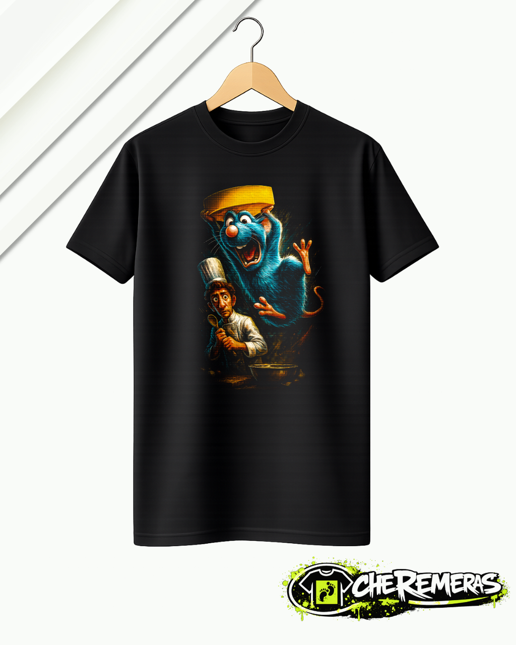 Remera Ratatouille #166 - Front Black Solid