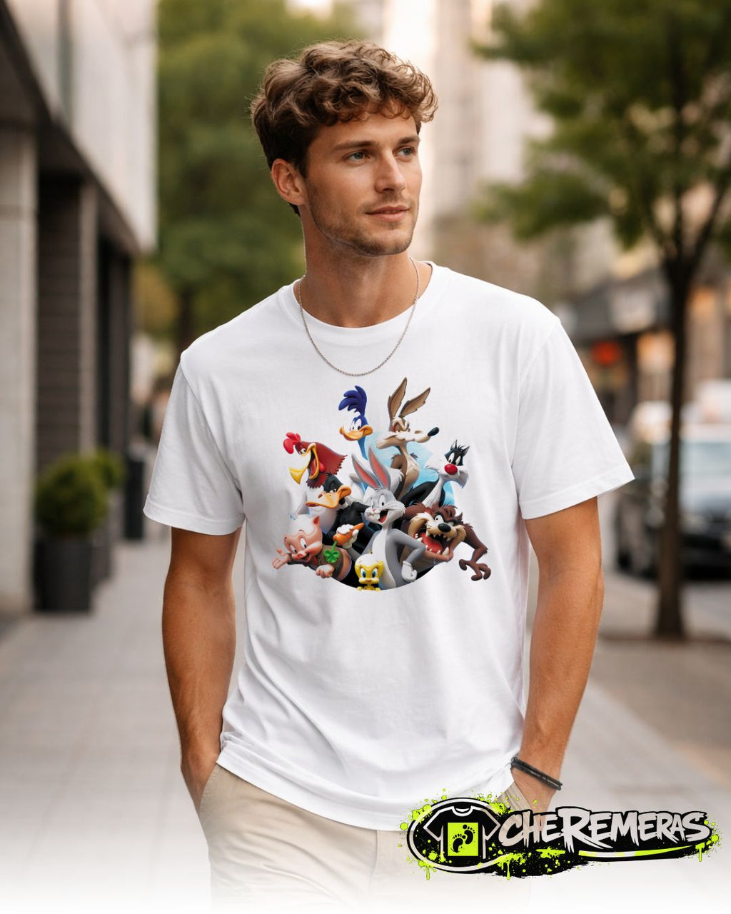 Remera Looney Tunes #204 - Front White Solid